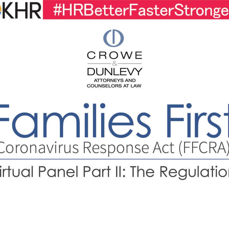 Media item displaying FFCRA Virtual Panel Part II and Need-to-Know Regulatory Guidance