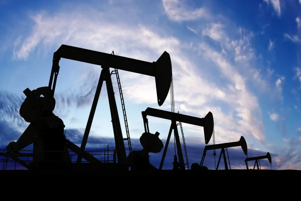 Oil Pumpjacks in Sunset Photo for Energy Service