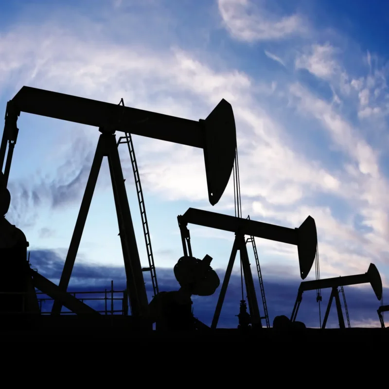 Oil Pumpjacks in Sunset Photo for Energy Service