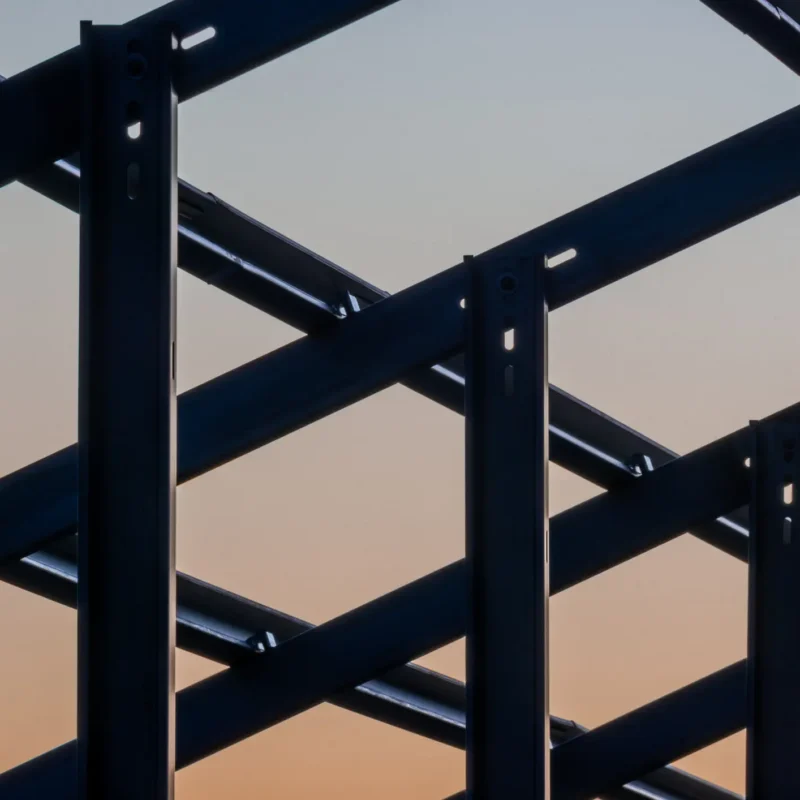 Metal Structure in the Sunset Photo for Construction Service